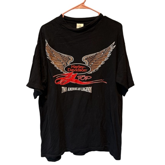 Vintage 95 Harley Davidson Black Single Stitch T-Shirt Two Lengends 90 Yr Reu - Picture 1 of 3